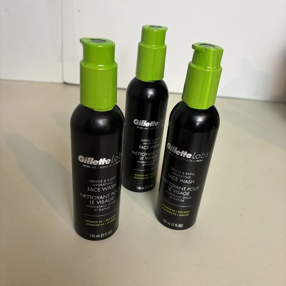GILLETTE LABS Skincare Face Wash Vitamin B3+Kelp for Men Vitamins 5oz Lot of 3